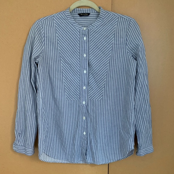 MASSIMO DUTTI Striped Blouse shirt with accents - Picture 5 of 6